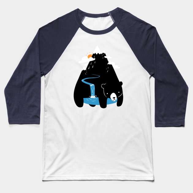 The Mountain Bear Baseball T-Shirt by obinsun